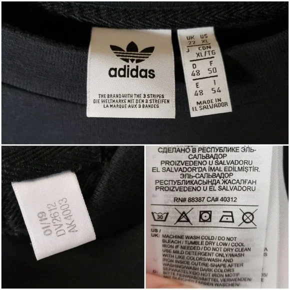 Adidas Trefoil Logo Spell Out Sweatshirt Size XL Cropped Pullover - Picture 9 of 9